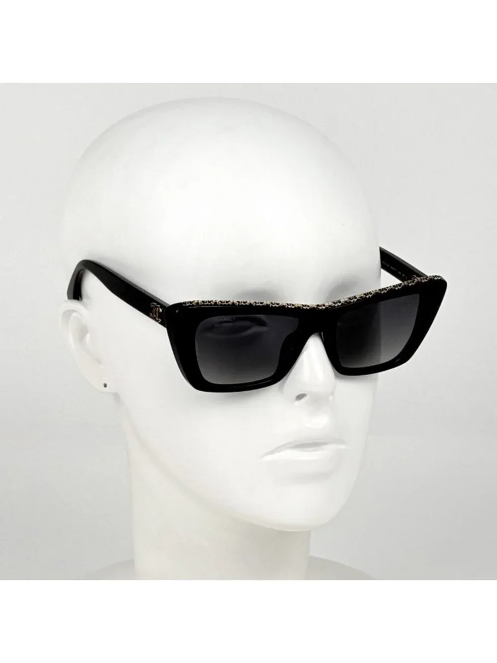 Chanel Butterfly Shape Sunglasses CC Logo Acetate Black Eyewear